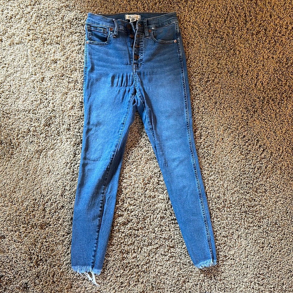 10” high waist skinny jeans